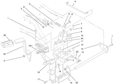 Hydro Controls Assembly Diagram and Parts List for 73545 8900001 - 8999999 Toro Lawn Tractor