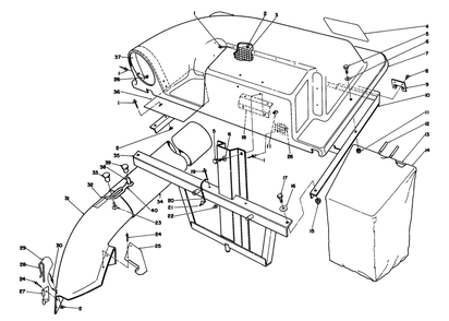 Twin Bagger Grass Catcher Model 59184 (Optional) Diagram and Parts List for 56177 2000001 - 2999999 Toro Lawn Tractor