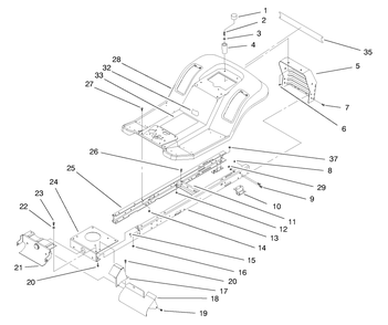Frame Assembly Diagram and Parts List for 71189 7900001 - 7999999 Toro Lawn Tractor