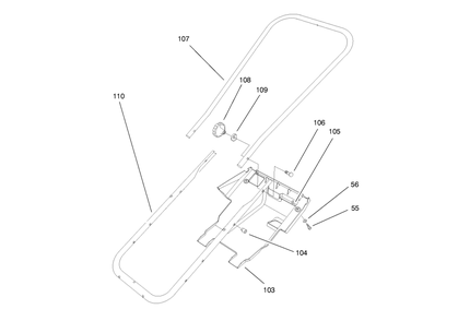 Handle Assembly Diagram and Parts List for 38171 8900001 - 8999999 Toro Snow Blower