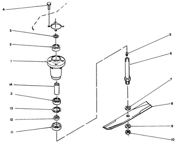 Spindle & Blade Assembly Diagram and Parts List for R5-42RC01 1000001 - 1999999 Toro Lawn Mower