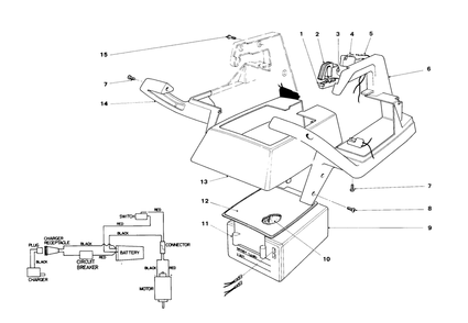 Upper Case Assembly Diagram and Parts List for 51550 0000001 - 0999999 Toro Trimmer
