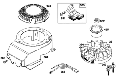 Engine Briggs & Stratton Model 127702-0645-01 Diagram and Parts List for 16400 6900001 - 6999999 Toro Lawn Mower
