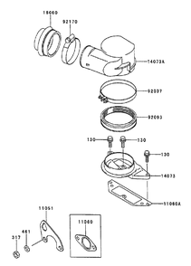 Air Filter And Muffler Assembly Diagram and Parts List for 74236 (220000001-220999999)(2002) Toro Lawn Mower