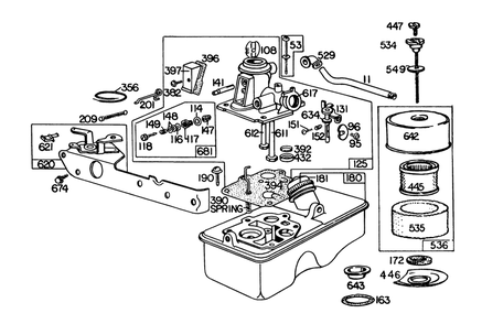 Carburetor Assembly Model No. 110908-0380-03 Diagram and Parts List for 20735 9000001 - 9999999 Toro Lawn Mower