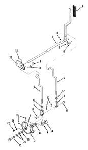 Parking Brake Diagram and Parts List for Z1-24OE05 2000001 - 2999999 Toro Lawn Tractor