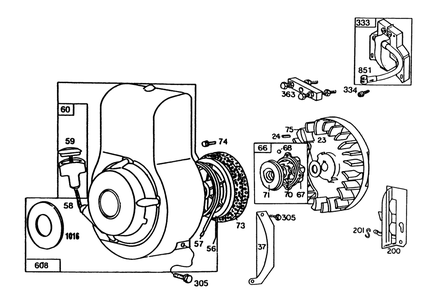 Engine Briggs & Stratton Model No. 80332 Type No. 1655-01 Diagram and Parts List for 58431 0000001 - 0999999 Toro Edger