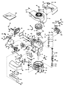 Engine Tecumseh Model Tnt 100-10049b Diagram and Parts List for 18015 8000001 - 8999999 Toro Lawn Mower