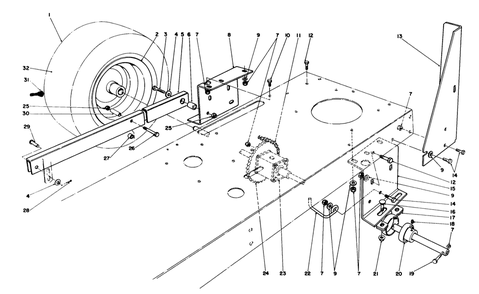 Rear Axle Assembly Diagram and Parts List for 56155 6000001 - 6999999 Toro Lawn Tractor