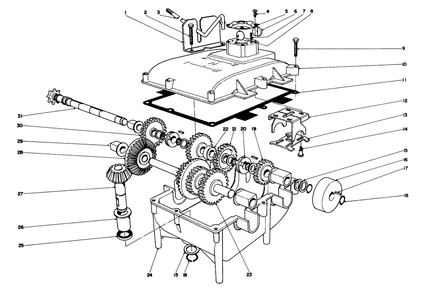 Transmission Assembly Diagram and Parts List for 56150 5000001 - 5999999 Toro Lawn Tractor
