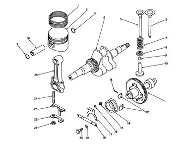 Crankshaft & Camshaft Diagram and Parts List for 62027 4000001 - 4999999 Toro Generator