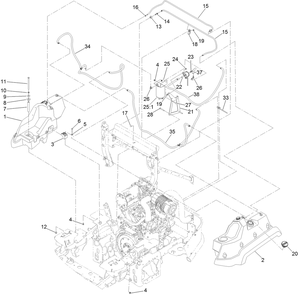 Fuel System Assembly Diagram and Parts List for 74072 403226744-404399999 Toro Lawn Mower