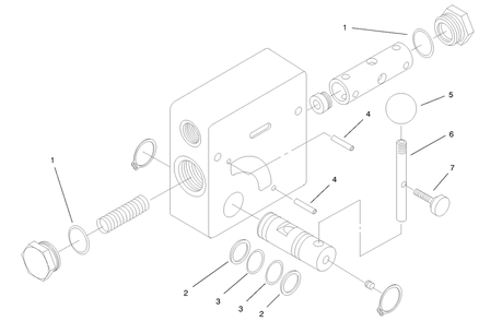 Hydraulic Valve Assembly No. 99-3018 Diagram and Parts List for 22305 990001 - 991007 Toro Lawn Tractor Accessories