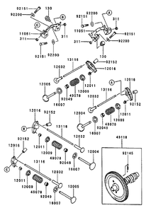 Valve/Camshaft Diagram and Parts List for 74214 (210000001-210999999)(2001) Toro Lawn Mower