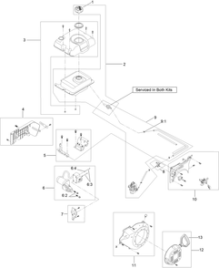 Engine Assembly No. 1 Diagram and Parts List for 38841 405348900 - 406399999 Toro Snow Blower