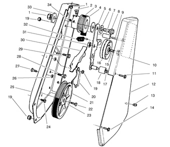 Drive Assembly Diagram and Parts List for 38436 7900001 - 7999999 Toro Snow Blower
