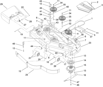 Part Location Diagram of 108-4060 Toro Rubber Deflector Assembly