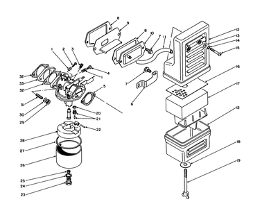 Air Cleaner & Carburetor Assembly Diagram and Parts List for 62012 4000001 - 4999999 Toro Generator