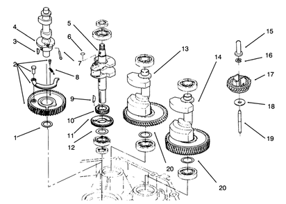 Crankshaft & Camshaft Assembly Diagram and Parts List for 72041 3900001 - 3999999 Toro Lawn Tractor