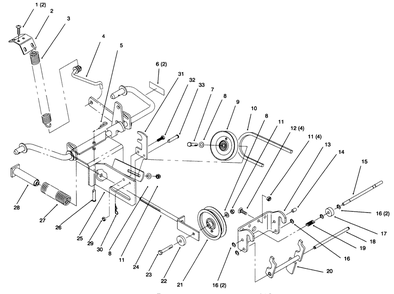 Pulley And Hitch Assembly Diagram and Parts List for 79263 7900001 - 7999999 Toro Lawn Tractor
