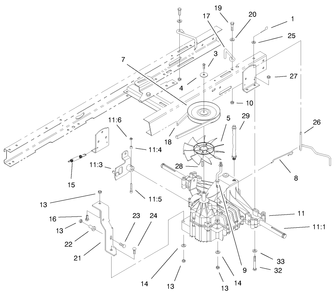 Hydro Transaxle Assembly Diagram and Parts List for 71197 9900001 - 9999999 Toro Lawn Tractor