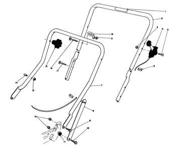 Handle Assembly Diagram and Parts List for 20588C 8000001 - 8999999 Toro Lawn Mower