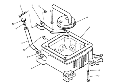 Oil Fill Tube, Bracket & Base Diagram and Parts List for 73501 59000412 - 59002868 Toro Lawn Tractor