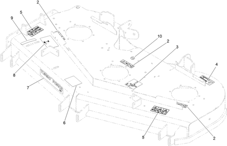 Deck Decal Assembly Diagram and Parts List for 74925TE (312000001-312999999)(2012) Toro Lawn Mower