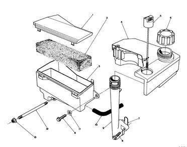Air Cleaner & Fuel Tank Assembly (Model No. Vmj8) Diagram and Parts List for 20622C 9000001 - 9999999 Toro Lawn Mower