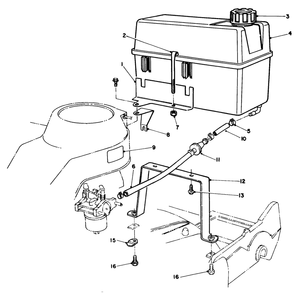 Gas Tank Assembly Diagram and Parts List for 22043 3900001 - 3900964 Toro Lawn Mower
