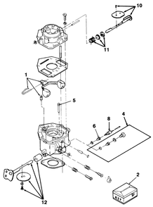 Carburetor Components Diagram and Parts List for Z1-24OE04 1000001 - 1999999 Toro Lawn Tractor