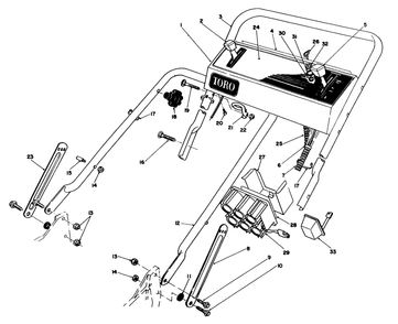 Handle Assembly Diagram and Parts List for 20322 2000001 - 2999999 Toro Lawn Mower