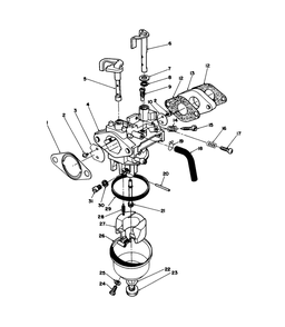 Carburetor Assembly Diagram and Parts List for 20626C 6000001 - 6999999 Toro Lawn Mower