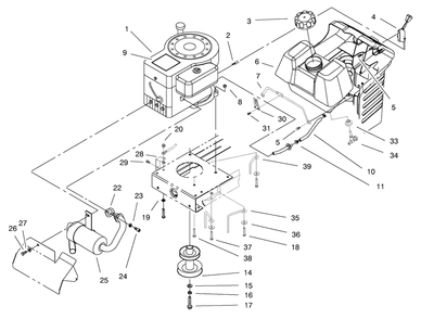 Engine Assembly Diagram and Parts List for 71205 6900001 - 6999999 Toro Lawn Tractor