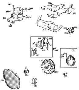 Engine Briggs & Stratton Diagram and Parts List for 30116 8000001 - 8999999 Toro Lawn Tractor Accessories