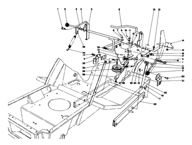Shift & Clutch Assembly Diagram and Parts List for 57400 8000001 - 8999999 Toro Lawn Tractor