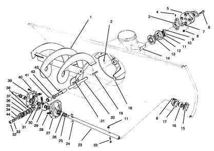 Auger Assembly Diagram and Parts List for 30761 690001 - 699999 Toro Snow Blower
