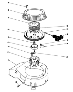 Recoil Assembly Diagram and Parts List for 16785 5000001 - 5999999 Toro Lawn Mower