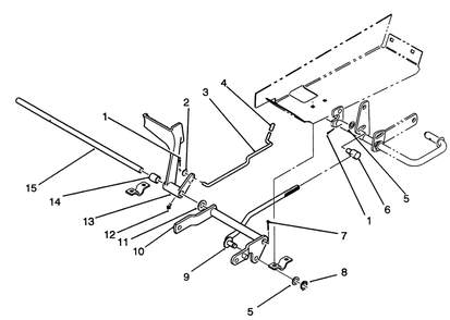 Brake Pedal Assembly Diagram and Parts List for 42-16BE01 2000001 - 2999999 Toro Lawn Tractor