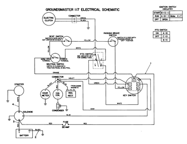 Electrical Schematic Diagram and Parts List for 30754 7000001 - 7999999 Toro Lawn Tractor