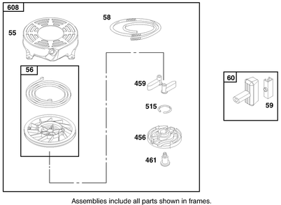 Engine Briggs & Stratton Model 12f702-1741-A1 Diagram and Parts List for 53080 890001 - 899999 Toro Leaf Blower / Vacuum