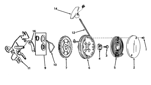 Rewind Starter No. 590519 Diagram and Parts List for 16268 5000001 - 5999999 Toro Lawn Mower