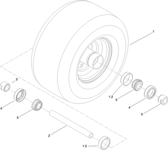 Tire And Wheel Assembly Diagram and Parts List for 74450TE (310000001-310999999)(2010) Toro Lawn Mower