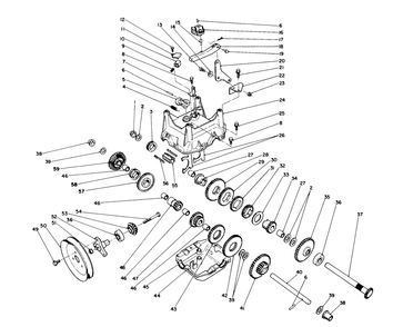 Tranamisaion Assembly No. 66-8030 Diagram and Parts List for 38580 0000001 - 0999999 Toro Snow Blower