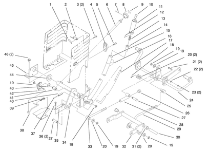 Lift Lever And Height Of Cut Diagram and Parts List for 72110 6900001 - 6999999 Toro Lawn Tractor