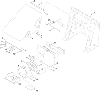 Hood And Fan Assembly Diagram and Parts List for 22342HA 400000000 - 411759999 Toro Lawn Tractor Accessories