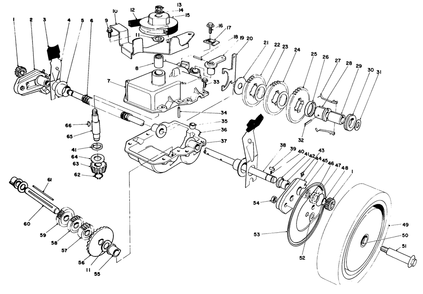 Gear Case Assembly Diagram and Parts List for 20676 4000001 - 4999999 Toro Lawn Mower