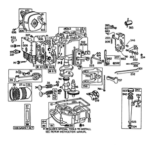 Engine Briggs & Stratton Model No. 191707-2132-01 Diagram and Parts List for 56145 5000001 - 5999999 Toro Lawn Tractor