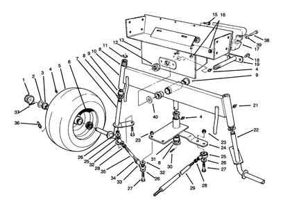 Rear Axle Assembly Diagram and Parts List for 30610 591300 - 599999 Toro Lawn Tractor