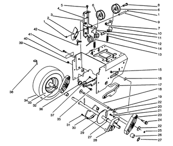 Traction Drive Assembly Diagram and Parts List for 38543 3900001 - 3999999 Toro Snow Blower